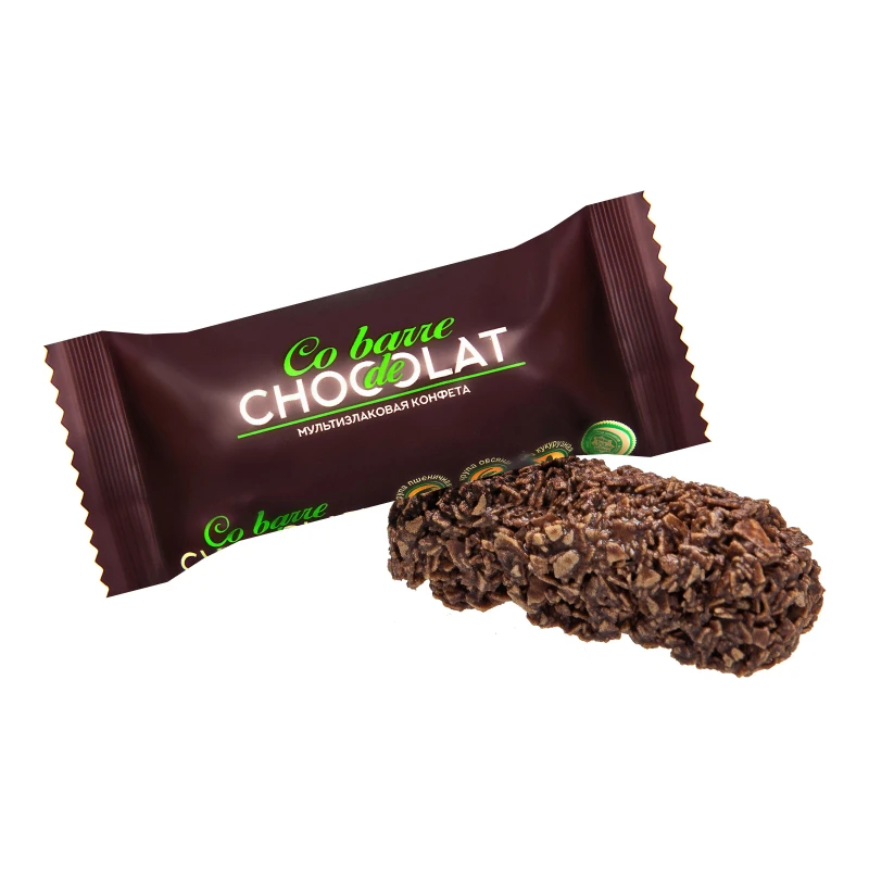 Конфеты Co barre de CHOCOLAT мультизлаковые с темной кондитерской глазури, 1кг