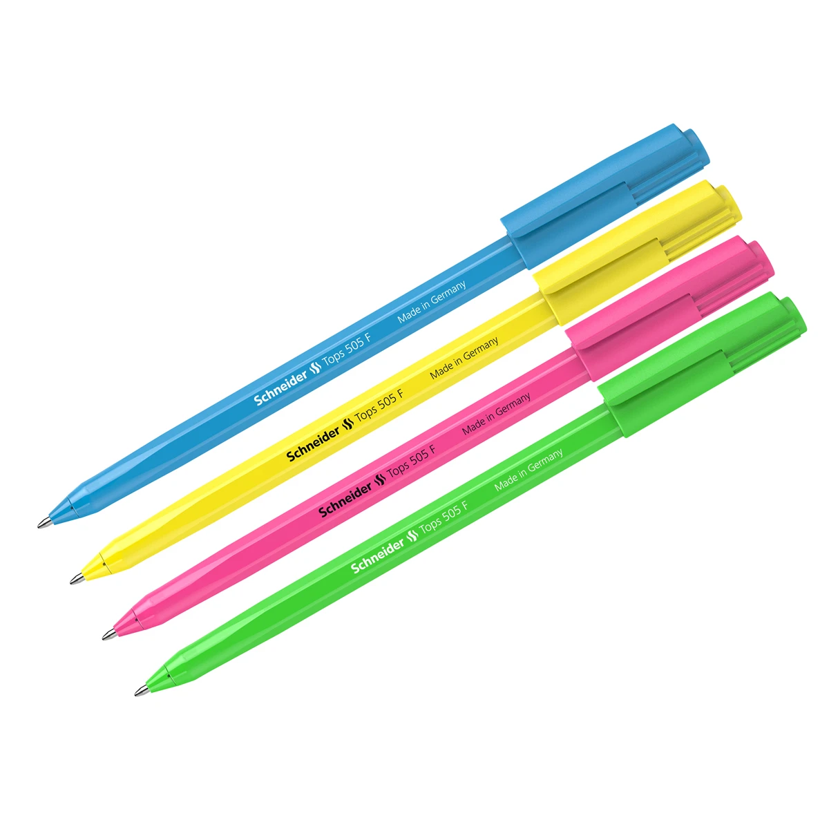 Ручка шариковая Schneider "Tops 505 F Candy" синяя, 0,8мм, корпус неон