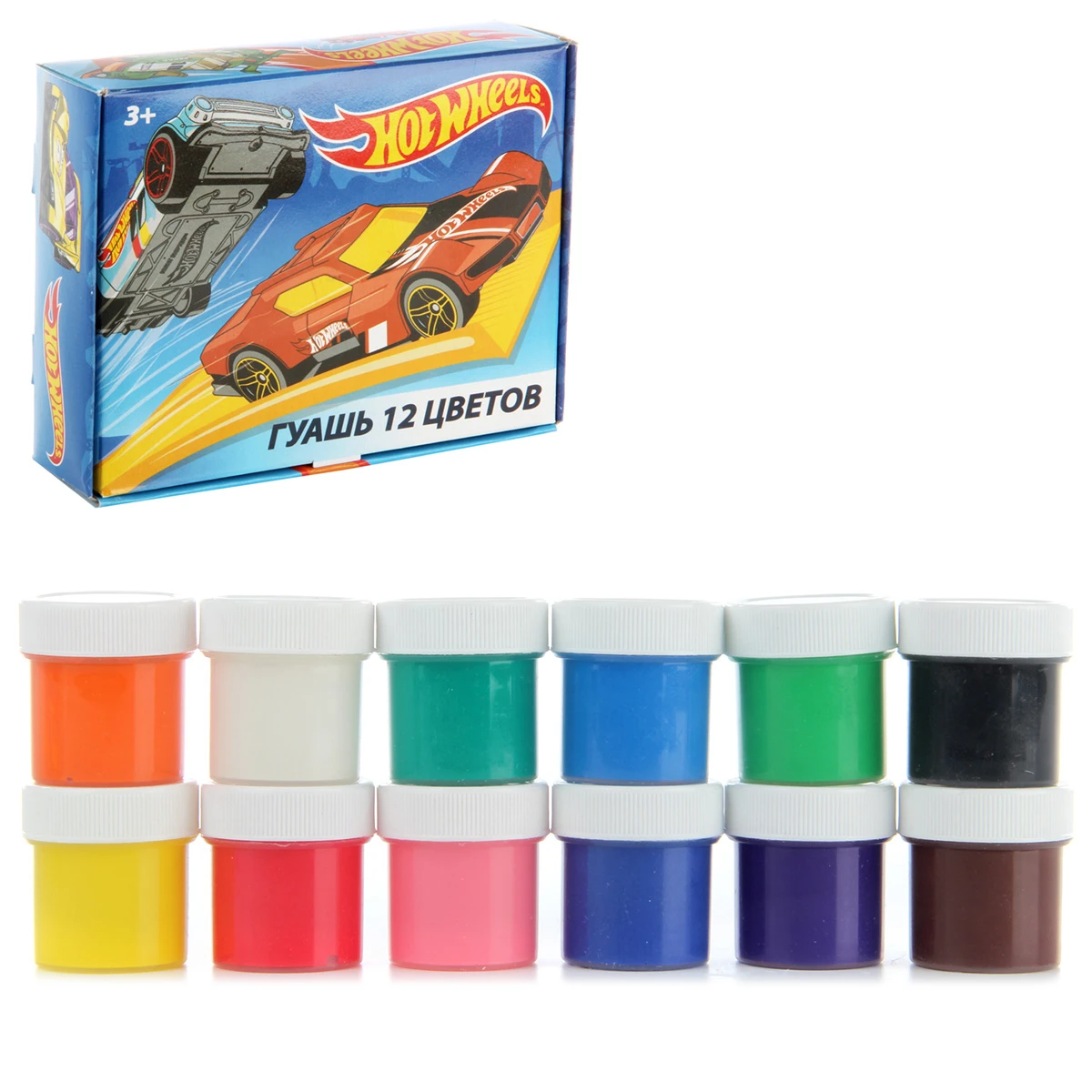 88762П Гуашь 12цв "Hot Wheels" *20 мл.