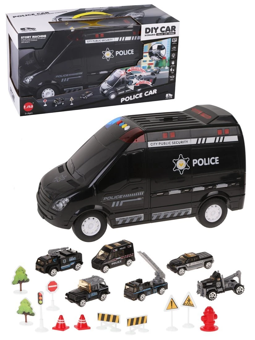 Игровой набор Полиция, свет, звук, в комплекте: большая машина инерц., машинки
