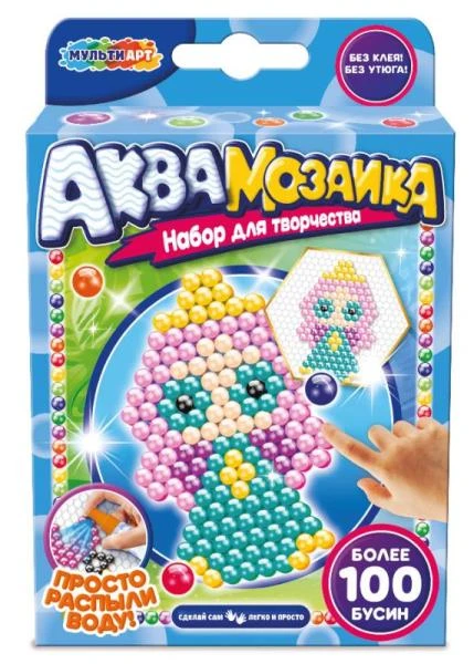 Набор для детского творчества аквамозаика принцесса 100 бусин МУЛЬТИ АРТ