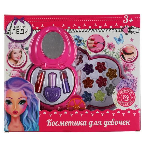 Косметика ДЛЯ ДЕВОЧЕК тени для век, помады, лак для ногтей МИЛАЯ ЛЕДИ