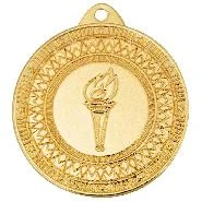 Медаль факел 40 мм золото DC#MK275a-G