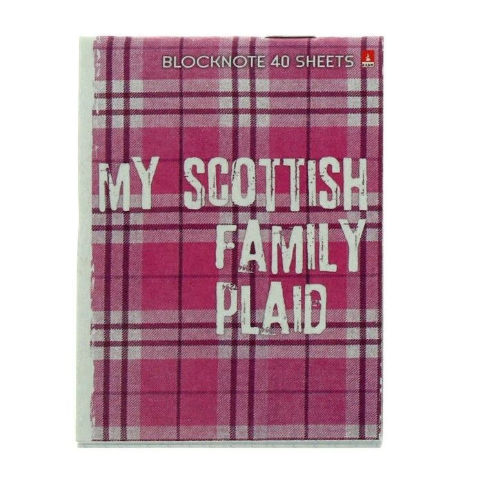 Блокнот А7 40л на скрепке Шотландка, 3 вида микс 3-40-568