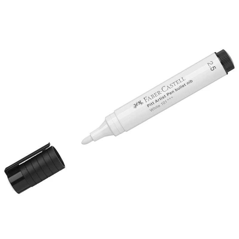 Ручка капиллярная Faber-Castell "Pitt Artist Pen Bullet Nib" белая,