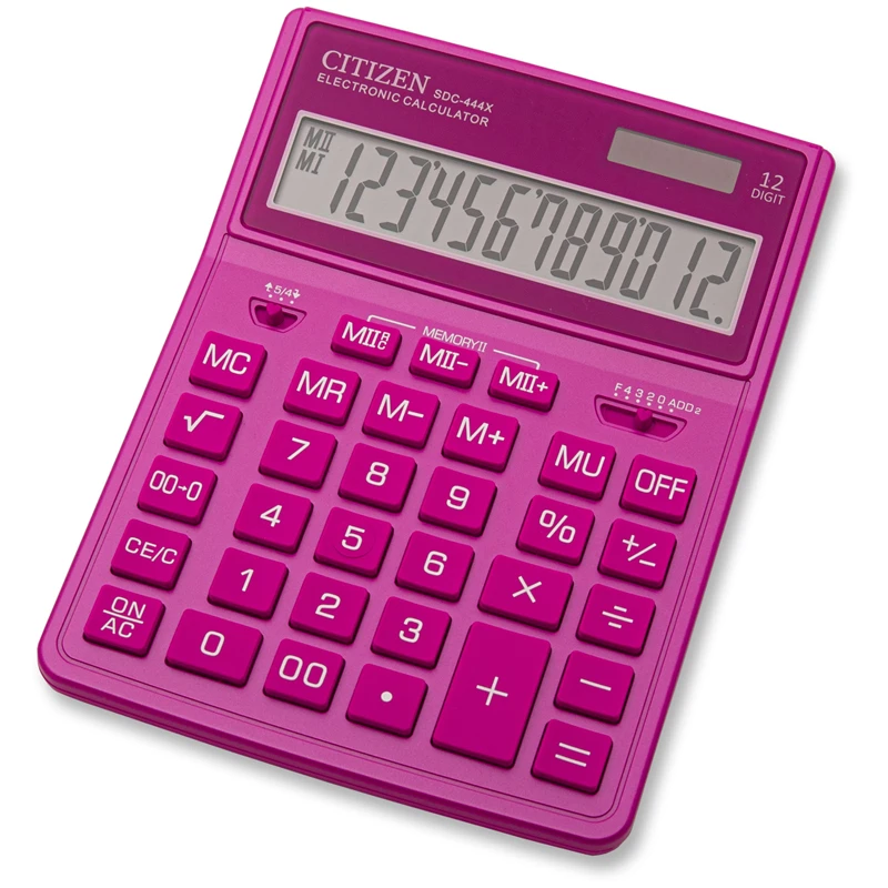 Калькулятор настольный Citizen SDC-444XRPKE, 12 разрядов, двойное питание,