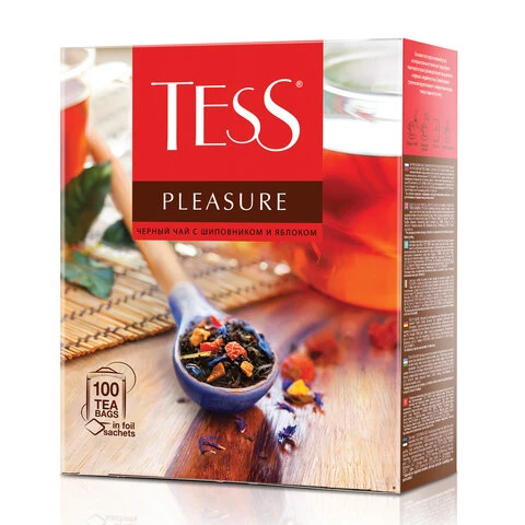 Чай TESS (Тесс) "Pleasure", черный с шиповником и яблоком, 100