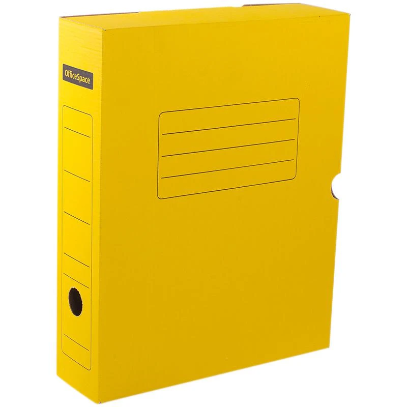 Короб архивный с клапаном, микрогофрокартон, 75мм, желтый: 225413 штр.: