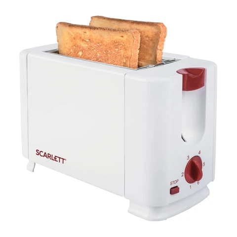 Тостер SCARLETT SC-TM11013, 700 Вт, 2 тоста, 6 режимов, сталь, белый, SC -