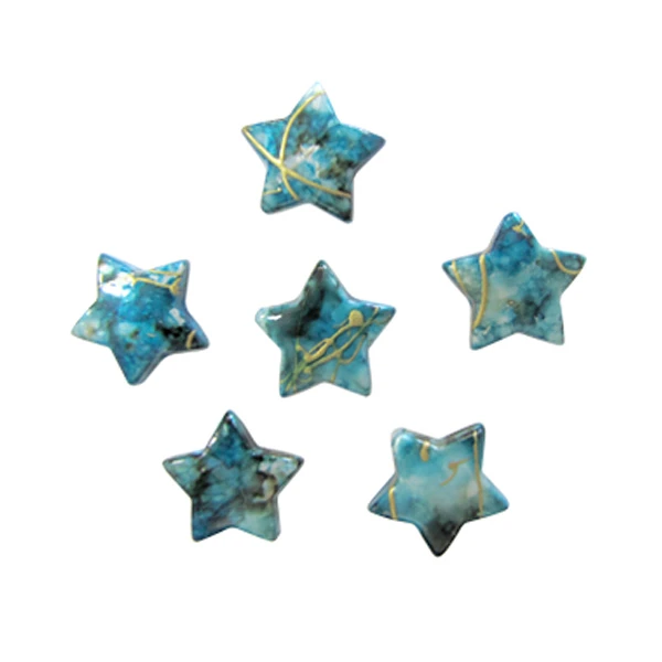 Декоративные бусины Звезды бирюзовые 2.3х1.8см 20шт