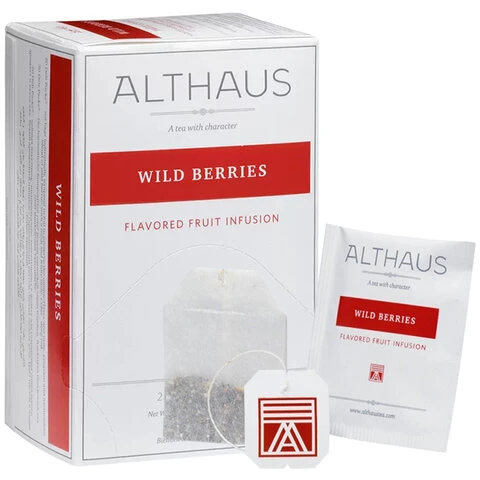 Чай ALTHAUS "Wild Berries" фруктовый, 20 пакетиков в конвертах по 2,75