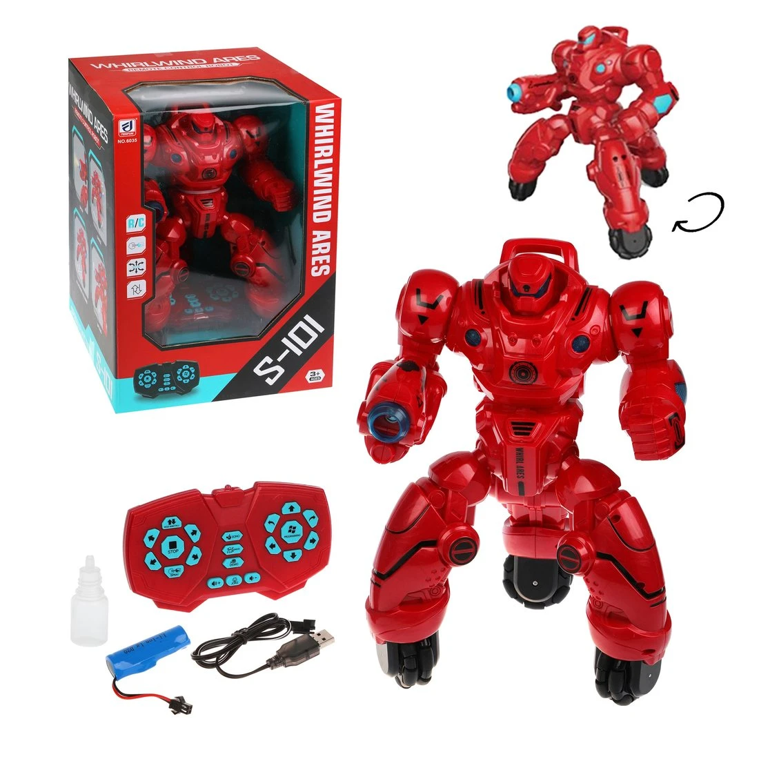 Робот на радиоуправлении, ИК управление, свет, звук, аккум., USB шнур