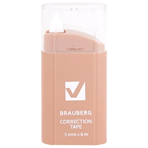 Корректирующая лента BRAUBERG COMPACT PASTEL, 5 мм х 6 м, КОМПЛЕКТ 6 штук, пенал