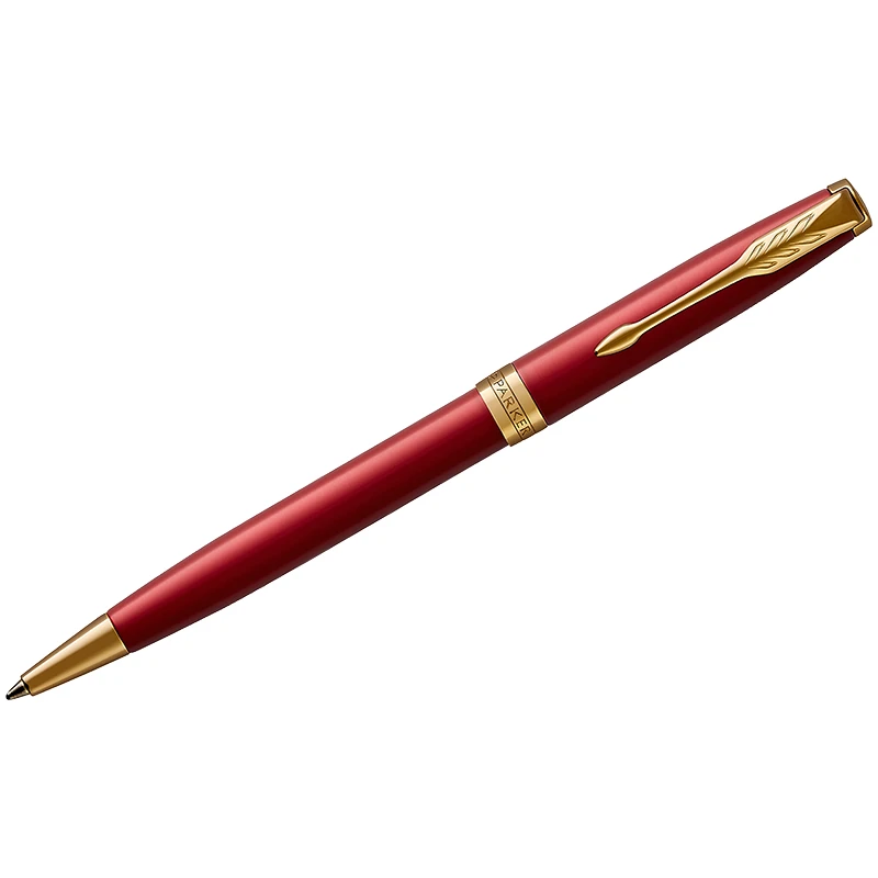 Ручка шариковая Parker "Sonnet Red GT" черная, 1,0мм, поворот.,