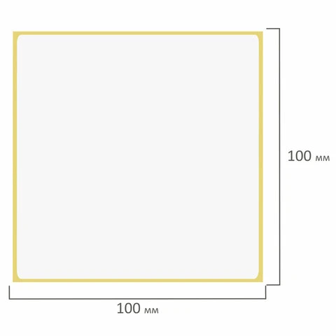 Этикетка ТермоЭко (100х100 мм), 500 этикеток в ролике, светостойкость до 2