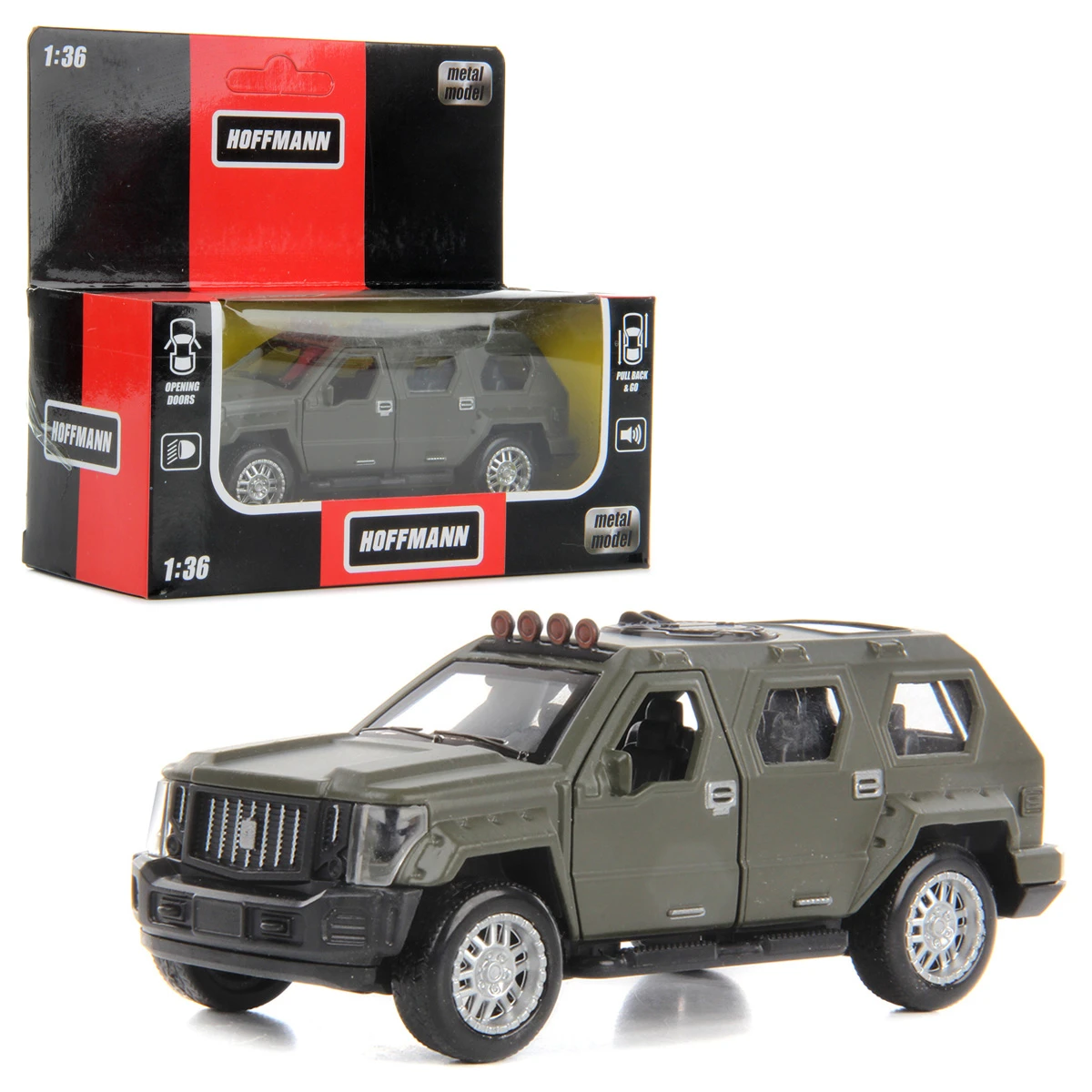 Машина металлическая FOREST WARRIOR 1:36, звук/свет, дв.откр.,инерц., цвет в Машина металлическая FOREST WARRIOR 1:36, звук/свет, дв.откр.,инерц., цвет в