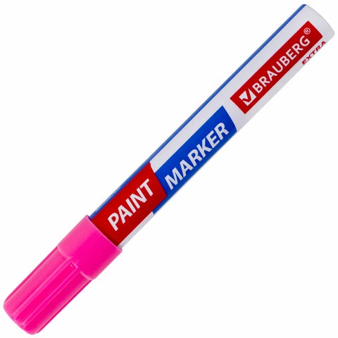 Маркер-краска лаковый EXTRA (paint marker) 4 мм, РОЗОВЫЙ, УЛУЧШЕННАЯ