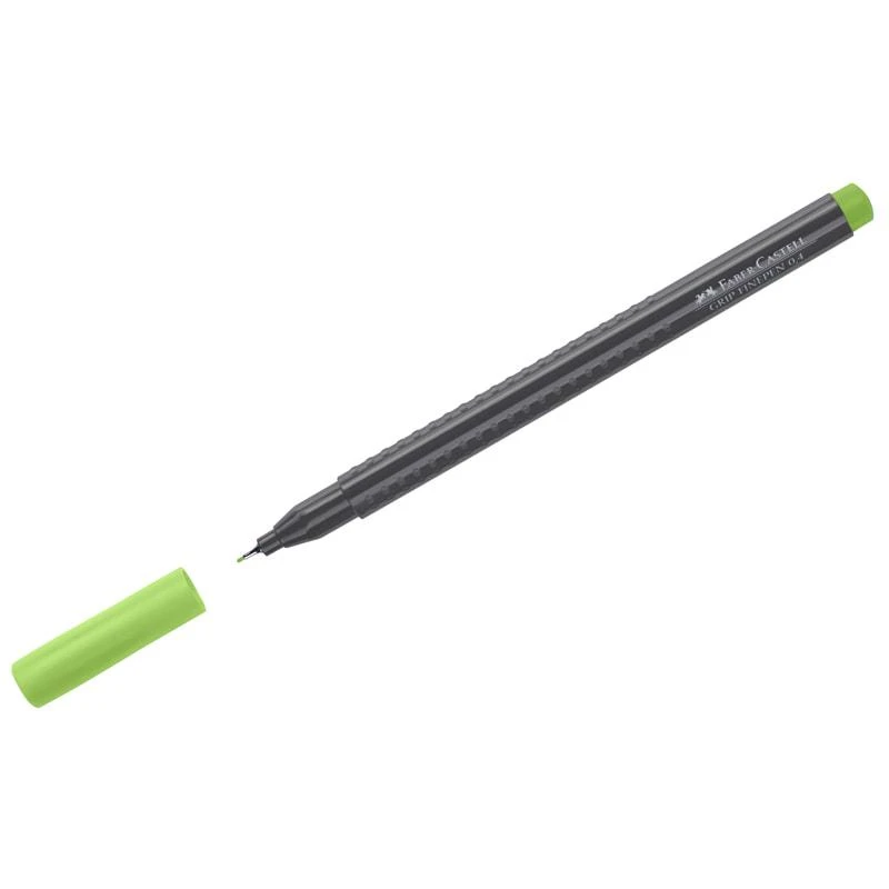 Ручка капиллярная Faber-Castell "Grip Finepen" светло-зеленая, 0,4мм,
