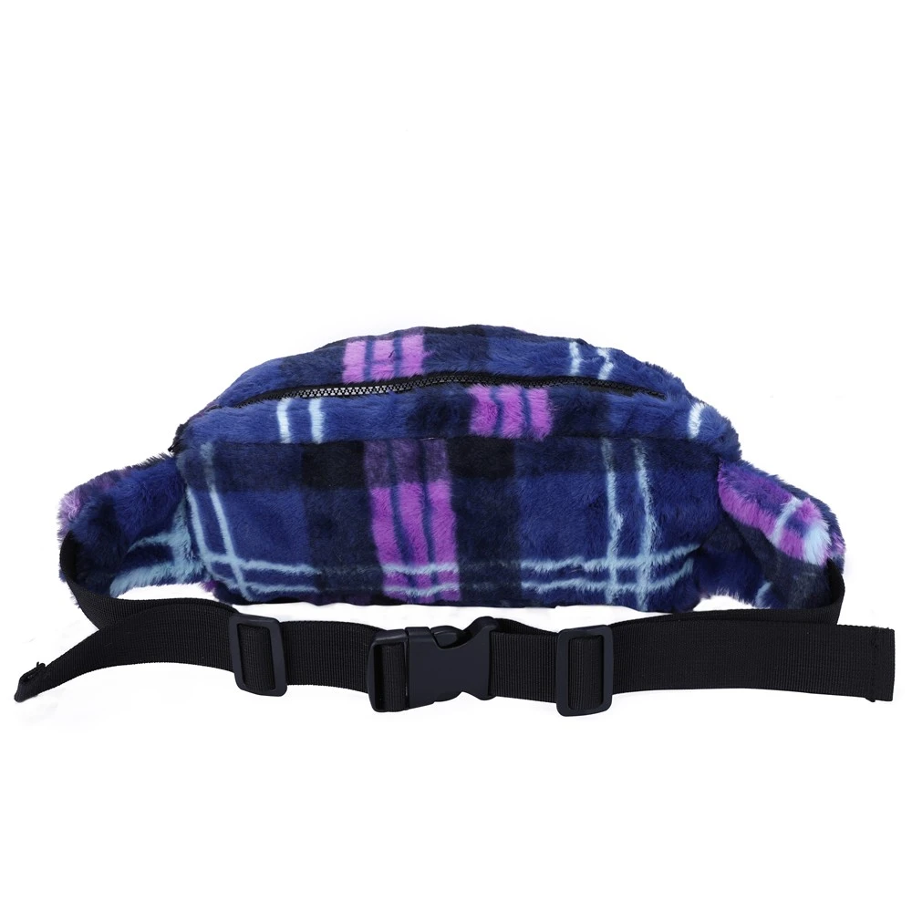 PW-936 Поясная сумка (клетка сине-сиреневая)