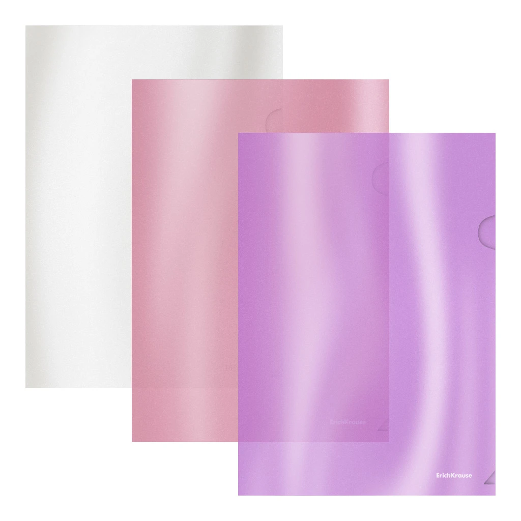 Папка-уголок пластиковая Erich Krause® Glossy Candy, A4, полупрозрачная, ассорти