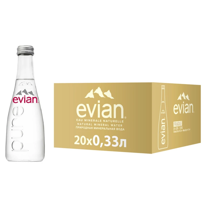 Вода минеральная Evian стекл. бут. негаз 0,33л