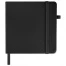 Скетчбук, черная бумага 140 г/м2 120х120 мм, 80 л., КОЖЗАМ, резинка, карман,
