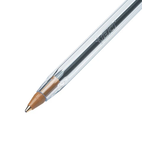 Ручка шариковая BIC "Cristal", СИНЯЯ, корпус прозрачный, узел 1 мм,