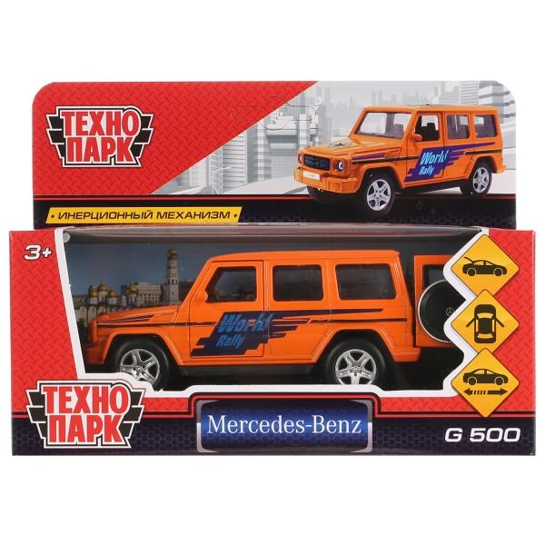 Машина металл MERCEDES-BENZ G-CLASS СПОРТ 12 см, двери, багаж, инерц, Технопарк
