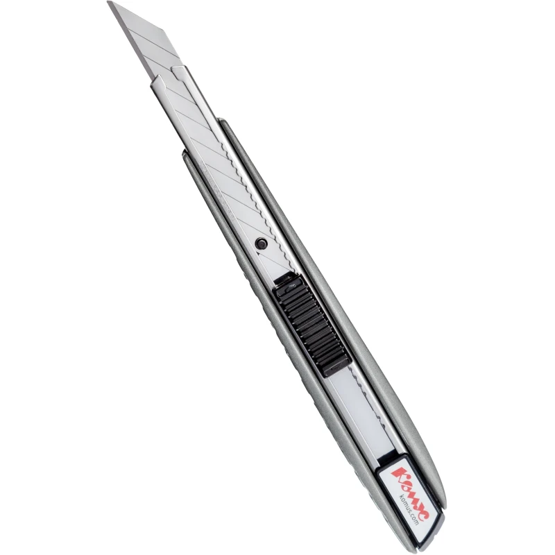 Нож универсальный 9 мм Комус, фиксатор, для правш./левш., алюминиевый корпус
