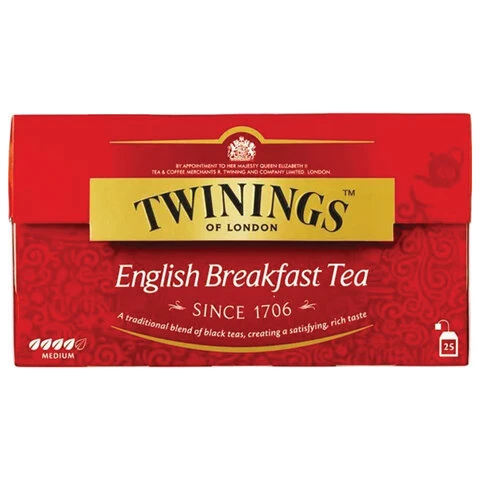 Чай TWININGS "English Breakfast", 25 пакетиков в конвертах по 2 г,