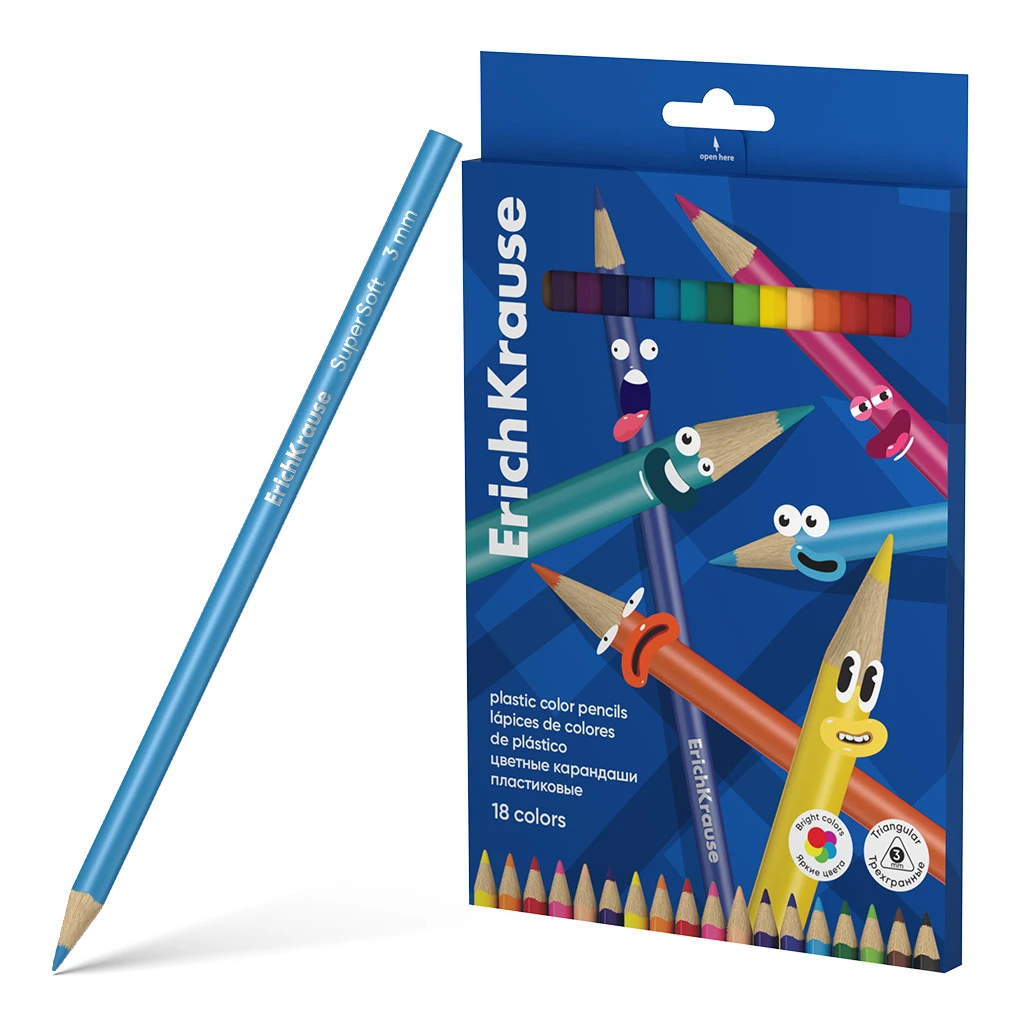Цветные карандаши пластиковые ErichKrause Color Friends трехгранные, грифель 3