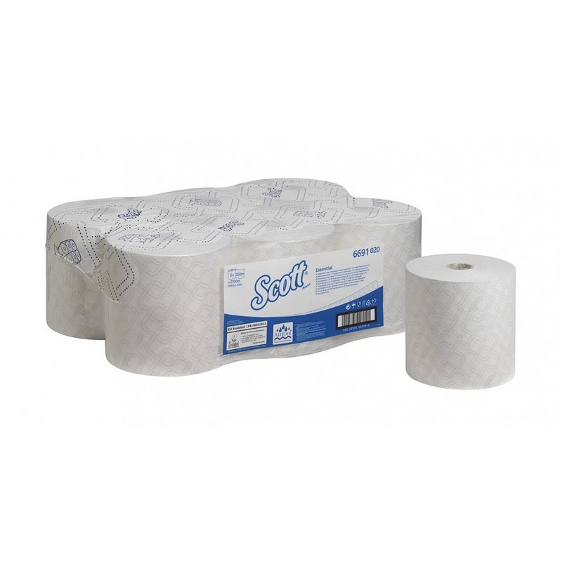 Полотенца бумажные для дисп KK Scott Max в рулонах, 1сл, белые, 6х350м, 6691