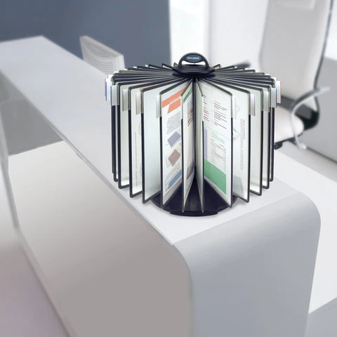 Демосистема настольная на 30 панелей, с 30 серыми панелями А4, вращающаяся,