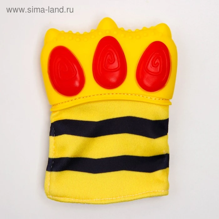 Прорезыватель рукавичка «Лапка тигра», на липучке