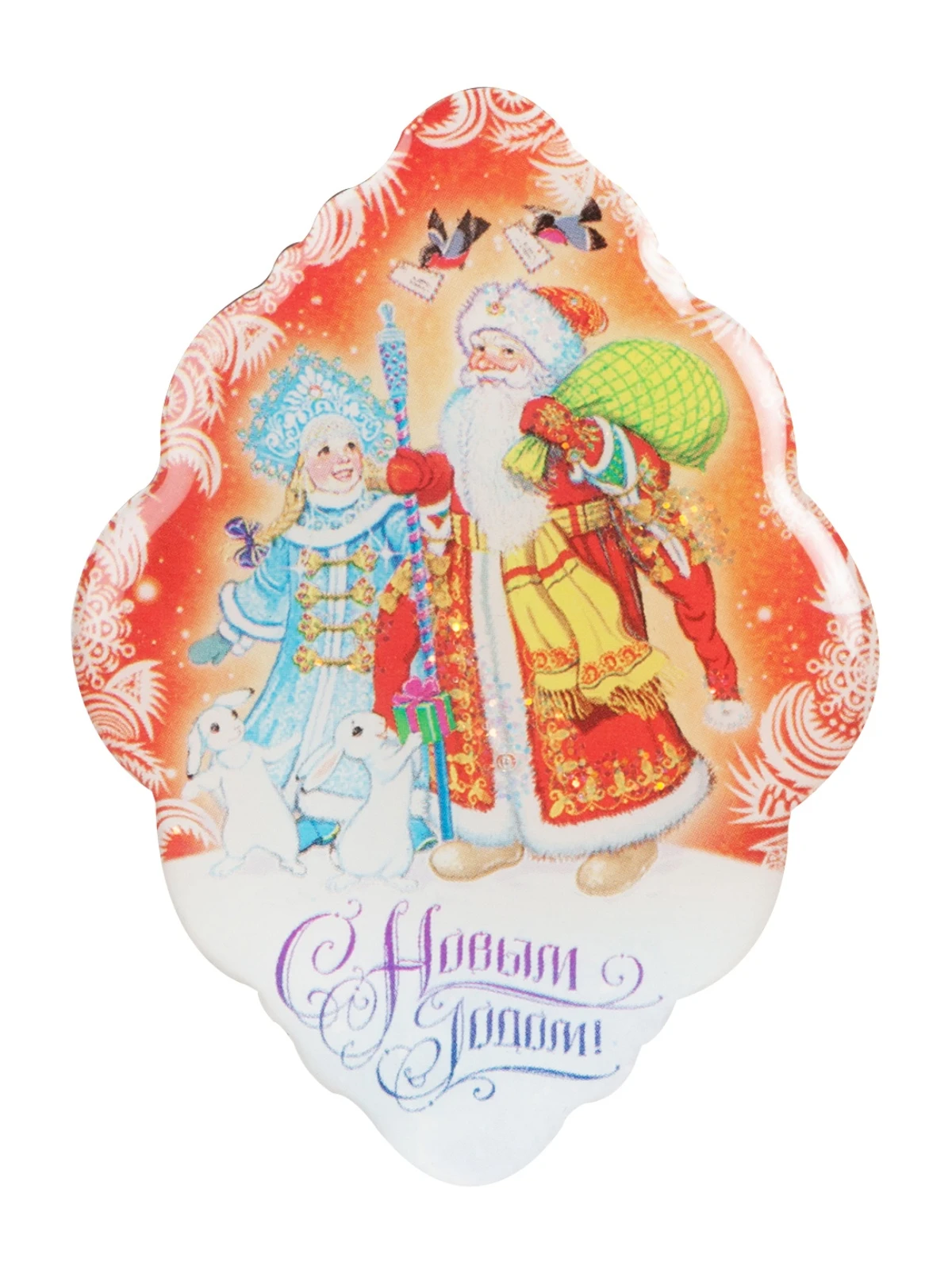 Магнит ДЕД МОРОЗ/СНЕГУРОЧКА И ЗАЙЧИКИ