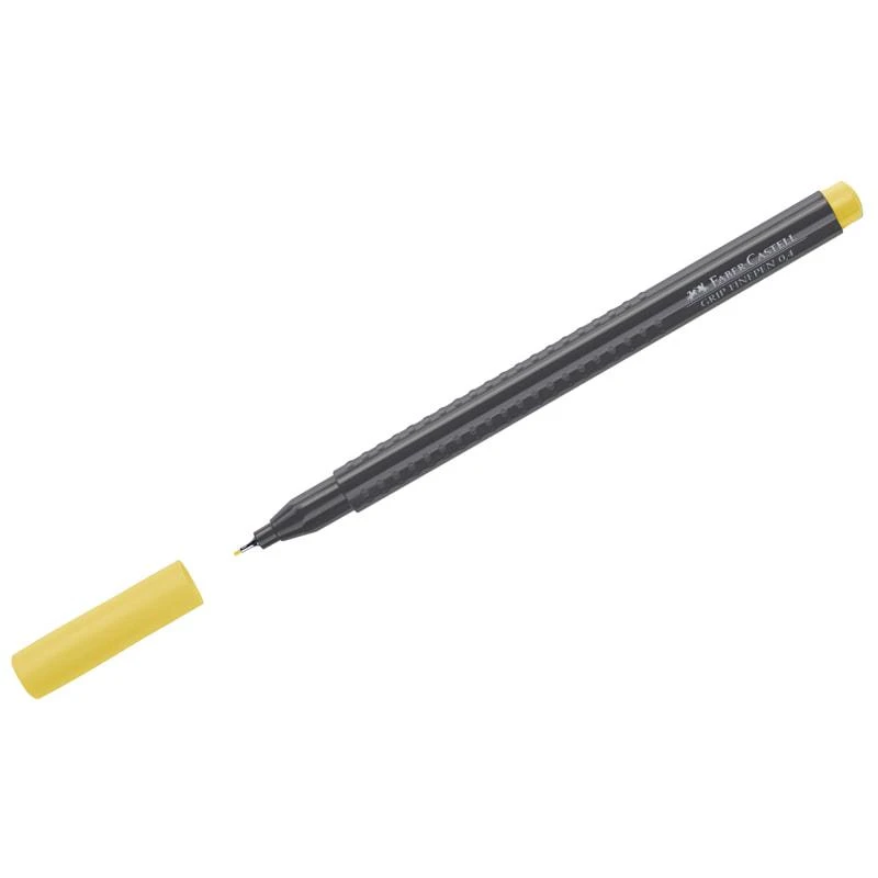 Ручка капиллярная Faber-Castell "Grip Finepen" желтая, 0,4мм,