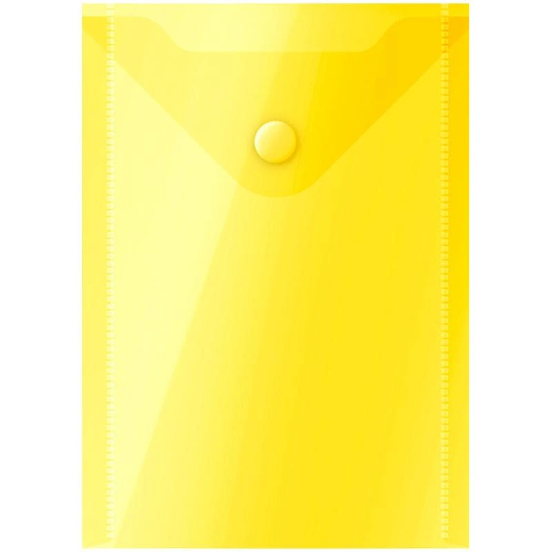 Папка-конверт на кнопке OfficeSpace, А6 (105*148мм), 150мкм, желтая. 281227