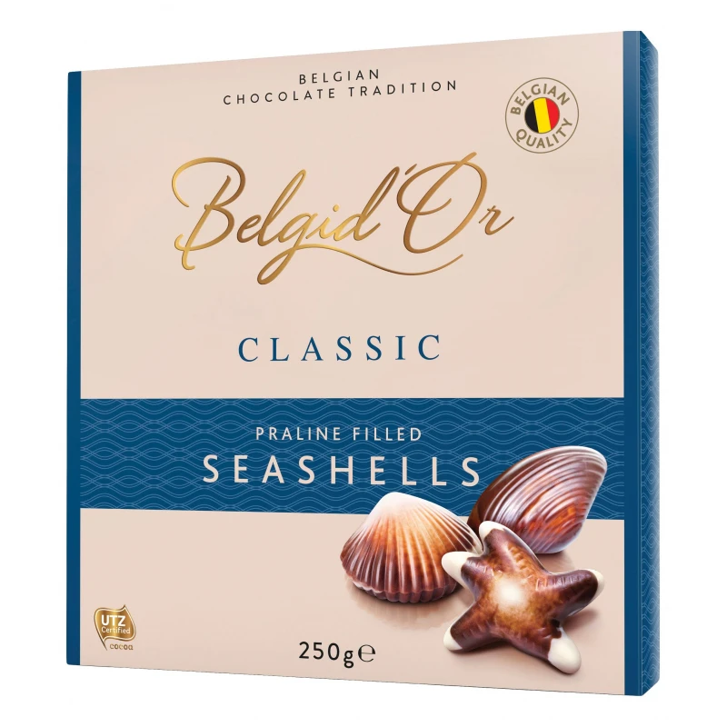 Набор конфет BelgidOr из молоч., темн. и бел. шоколада SEASHELLS 250г