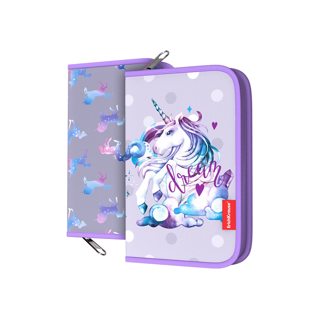 Пенал-книжка без наполнения ErichKrause® 135x205x30мм Dream Unicorn