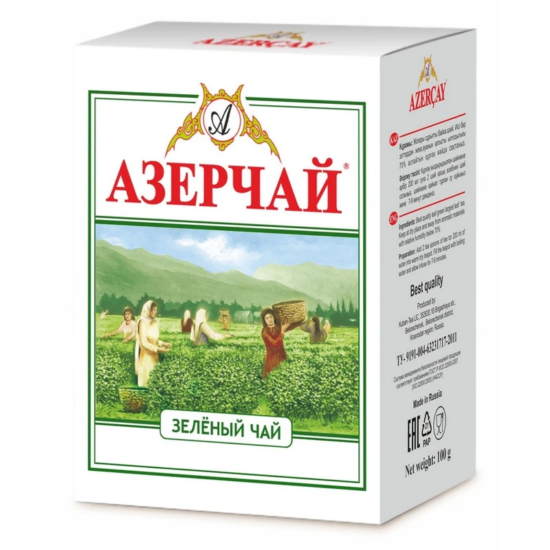 Чай Азерчай чай зеленый листовой, 100 г