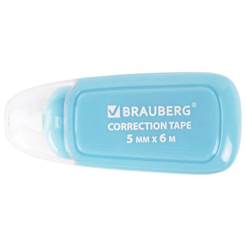 Корректирующая лента BRAUBERG COMPACT PLUS PASTEL, 5 мм х 6 м, корпус ассорти,