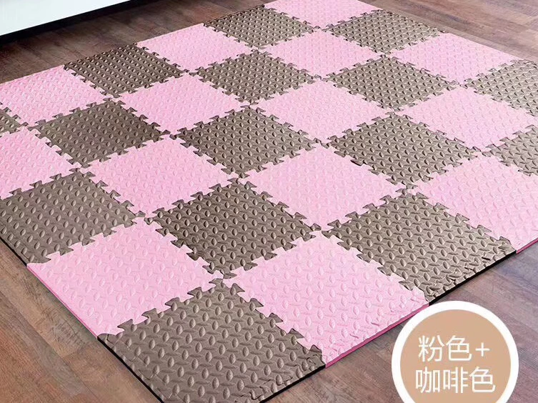 Игровой коврик-пазл розовый+коричневый (30х30х1,2 см) (6 эл.) (арт.КВ-3004/6)