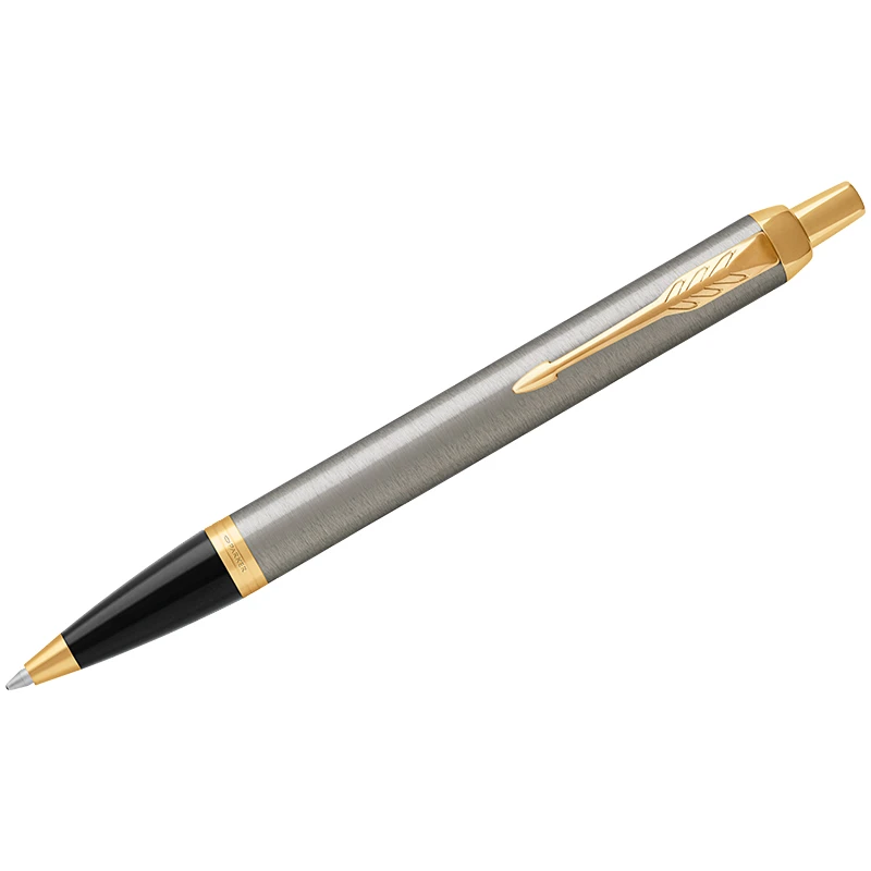 Ручка шариковая Parker "IM Brushed Metal GT" синяя, 1,0мм, кнопочн.,