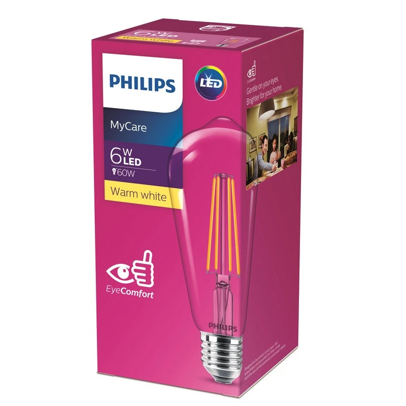 Лампа светодиодная Philips LED Classic 6-60W ST64 E27 тепл. филам. колба