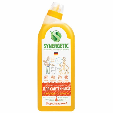 Средство для уборки туалета антибактериальное 700мл SYNERGETIC "Грейпфрут и