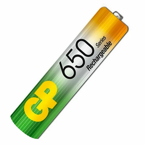 Батарейки аккумуляторные GP, AAA, Ni-Mh, 650 mAh, комплект 2 шт., в блистере,