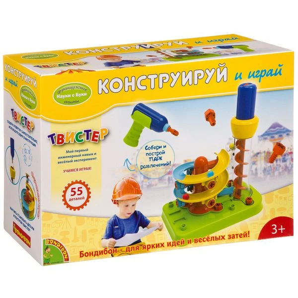Французские опыты Науки с Буки BONDIBON, Твистер. Конструируй и играй, арт.JS022