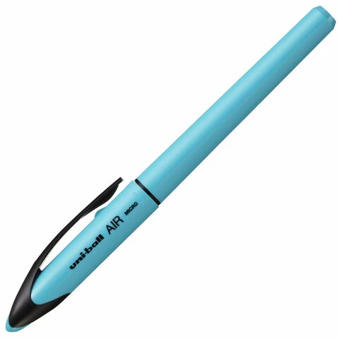 Ручка-роллер Uni-Ball "AIR Micro", СИНЯЯ, корпус голубой, узел 0,5 мм,