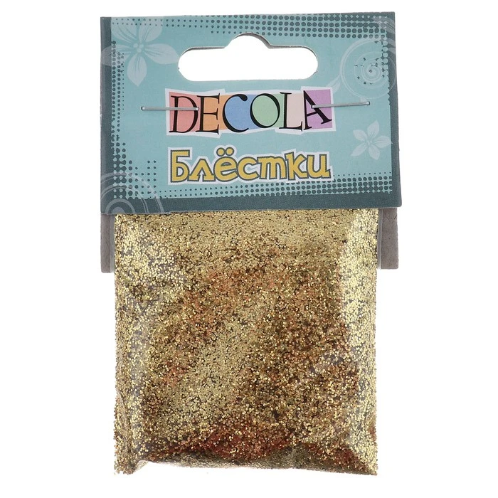 Декор блёстки ЗХК Decola 0.2 мм, 20 г, золото майя