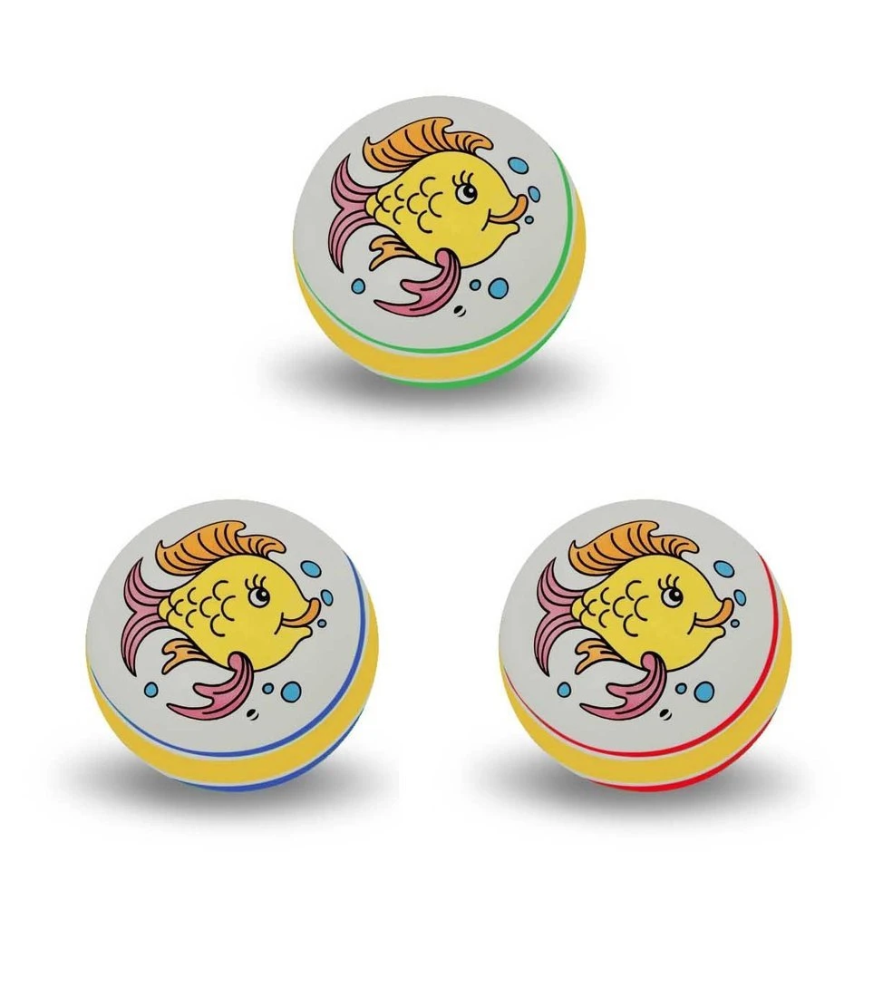 Мяч детский Рыбка в ассортименте, 10 см.